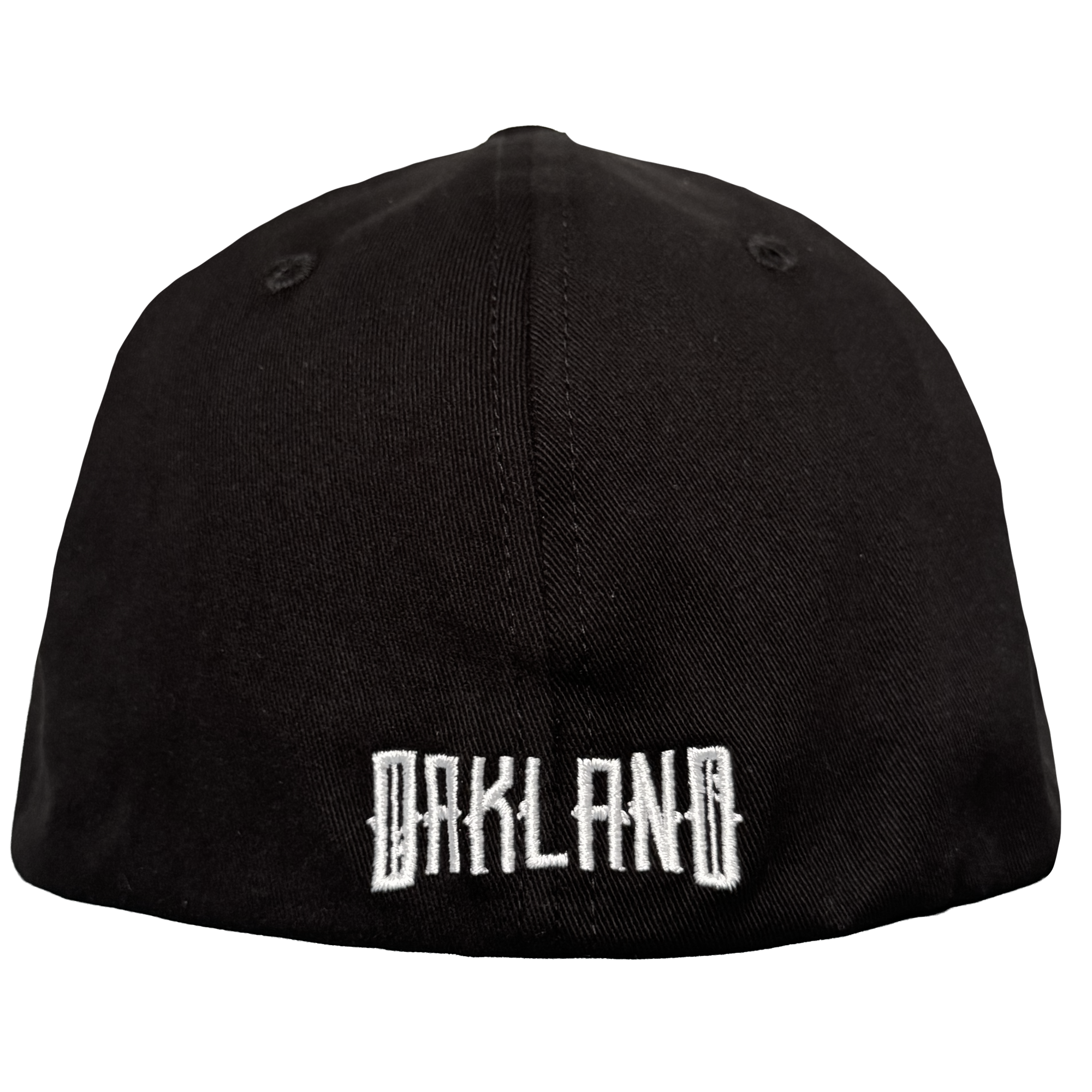 The Oakland Ballers’ Oakland Stand Up Hat is a black cap with "OAKLAND" boldly embroidered in white on the back, shown against a plain white background—a stylish tribute to the team and their Pioneer League spirit.