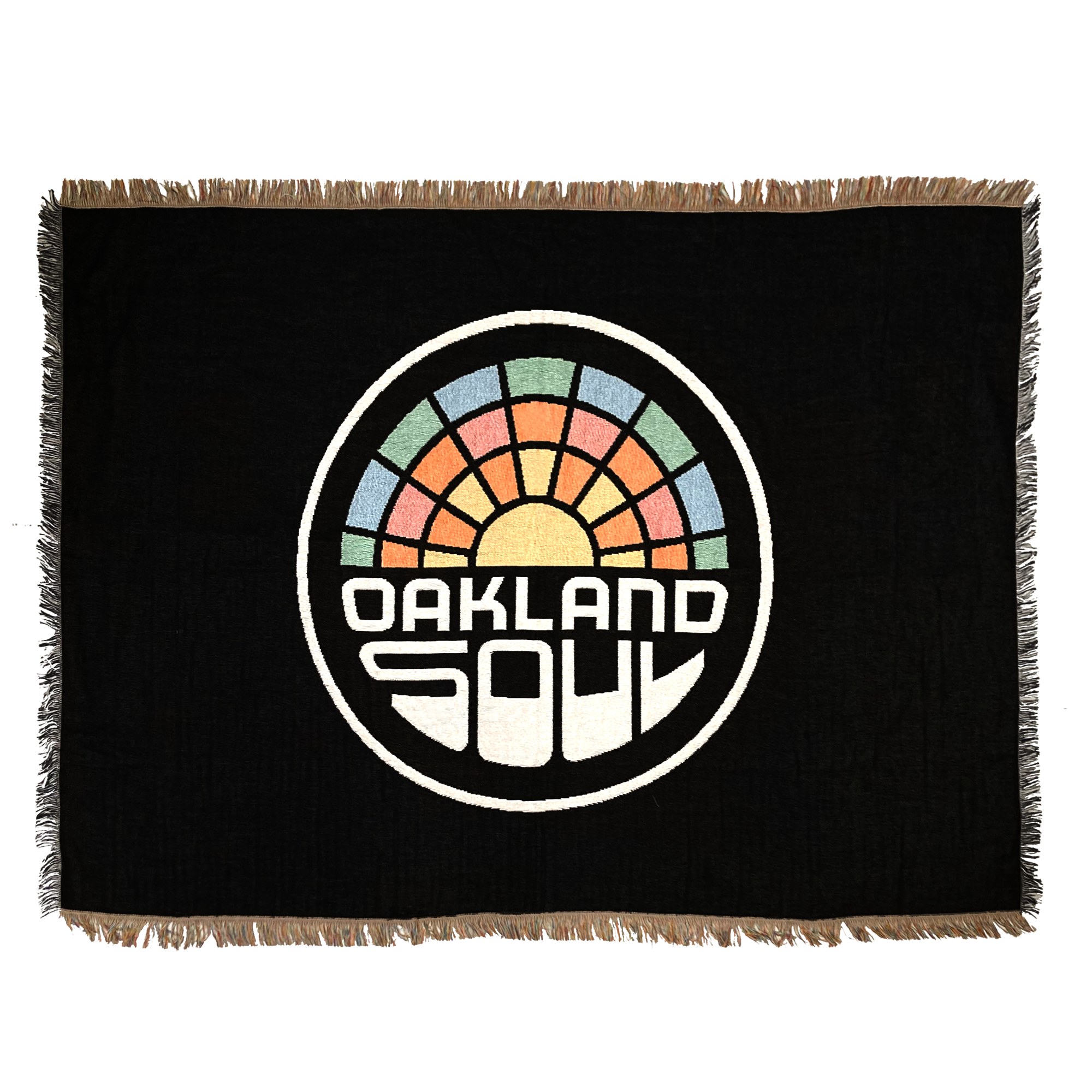 Flat image of Oakland Soul throw blanket.
